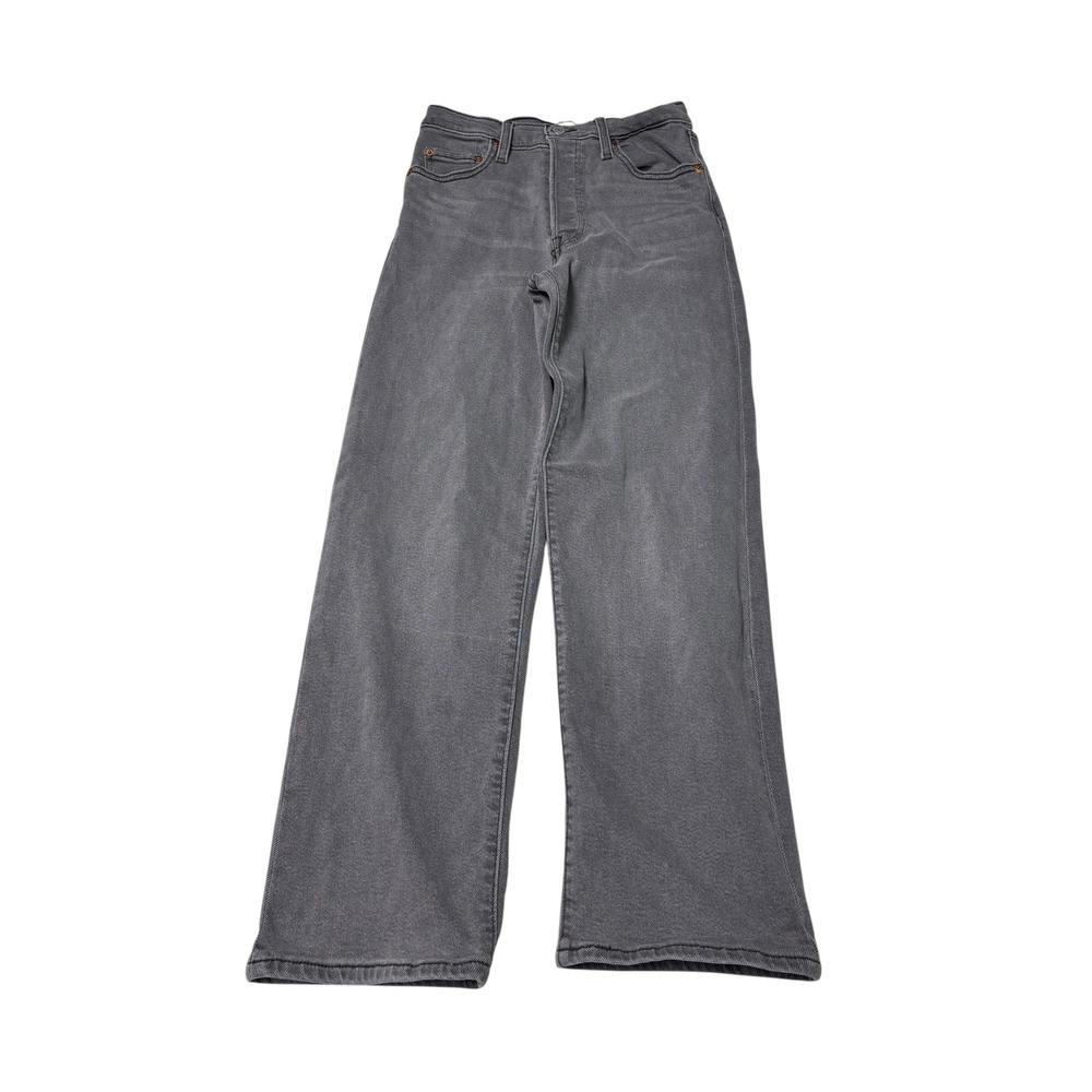 Levis‎ Ribcage Straight Ankle Jeans Gray Womens W26 L27 Super High Rise